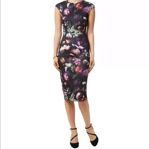 TED BAKER Raisie Shadow Floral Print Scuba Dress 6